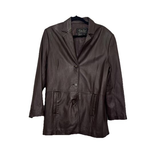 Terry Lewis Classic Luxury Women’s Soft Leather Jacket Size M Dark Brown - Picture 1 of 7